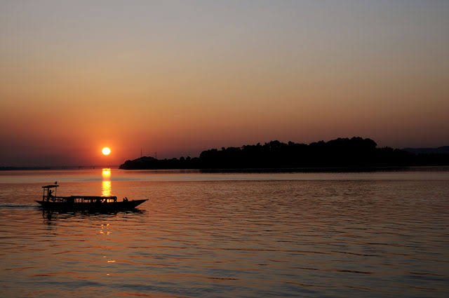 Sunset at Brahmaputra river